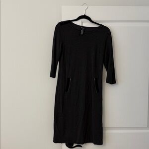 Gray Olsen 3/4 Sleeve Dress with Zipper Pockets